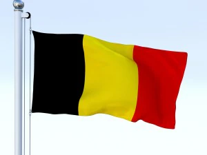 animated belgium flag 3D Model