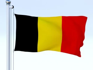 animated belgium flag 3D Model