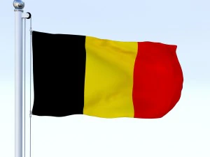 animated belgium flag 3D Model