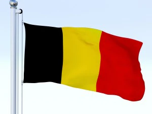 animated belgium flag 3D Model