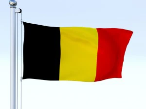 animated belgium flag 3D Model
