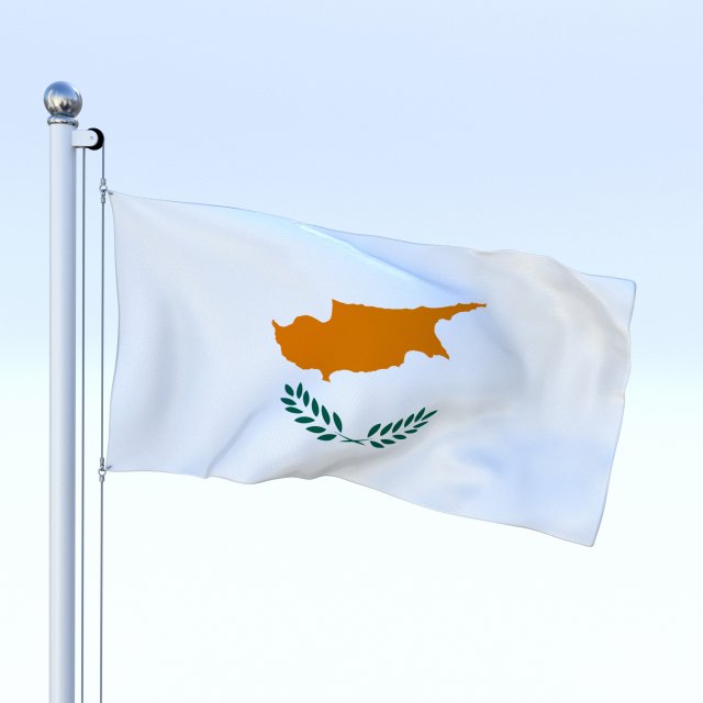 animated cyprus flag Model 3D .c4d .max .obj .3ds .fbx .stl .blend 