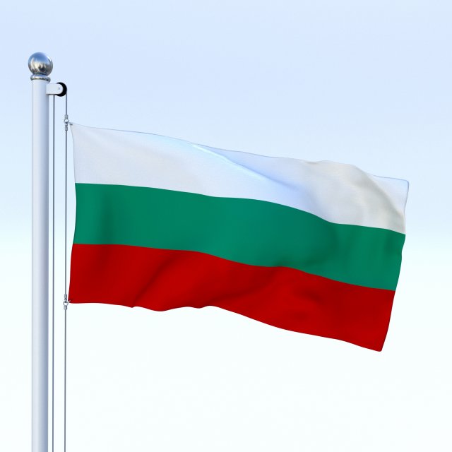 animated bulgaria flag 3D Модель .c4d .max .obj .3ds .fbx .stl .blend 