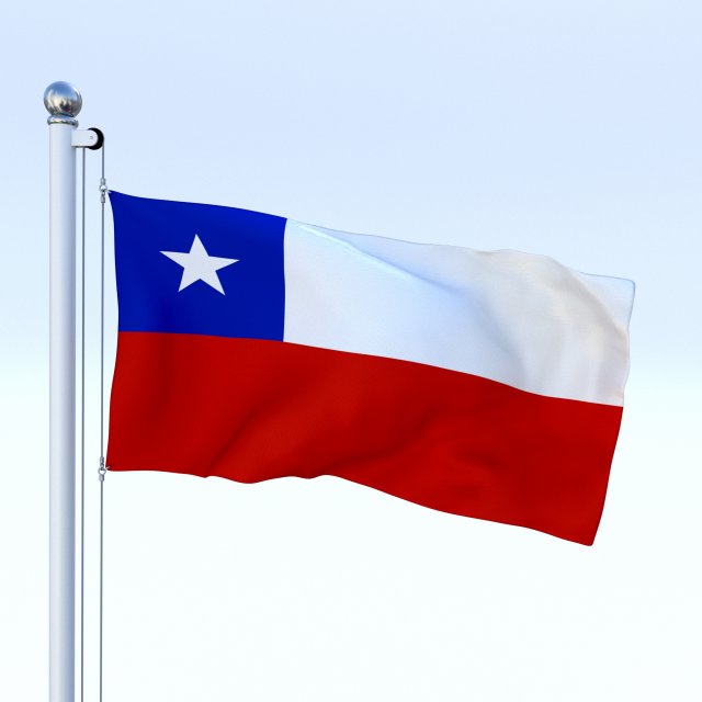 animated chile flag Model 3D .c4d .max .obj .3ds .fbx .stl .blend 