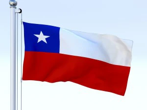 animated chile flag 3D Model