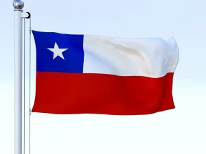 animated chile flag 3D Model