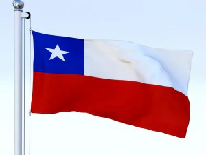 animated chile flag 3D Model