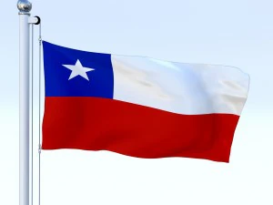 animated chile flag 3D Model