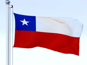 animated chile flag 3D Model