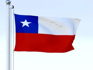 animated chile flag 3D Model