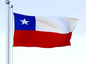 animated chile flag 3D Model
