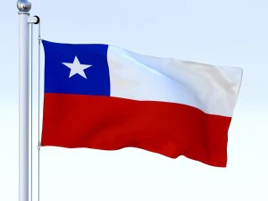 animated chile flag 3D Model