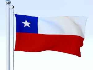 animated chile flag 3D Model