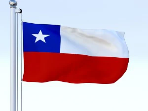 animated chile flag 3D Model