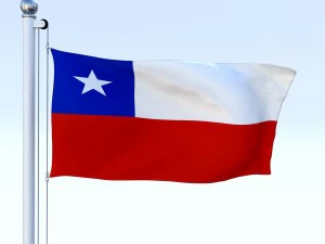 animated chile flag 3D Model