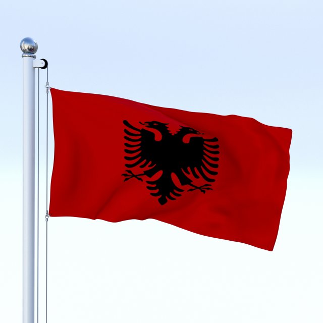 animated albania flag Modelo 3D .c4d .max .obj .3ds .fbx .stl .blend 