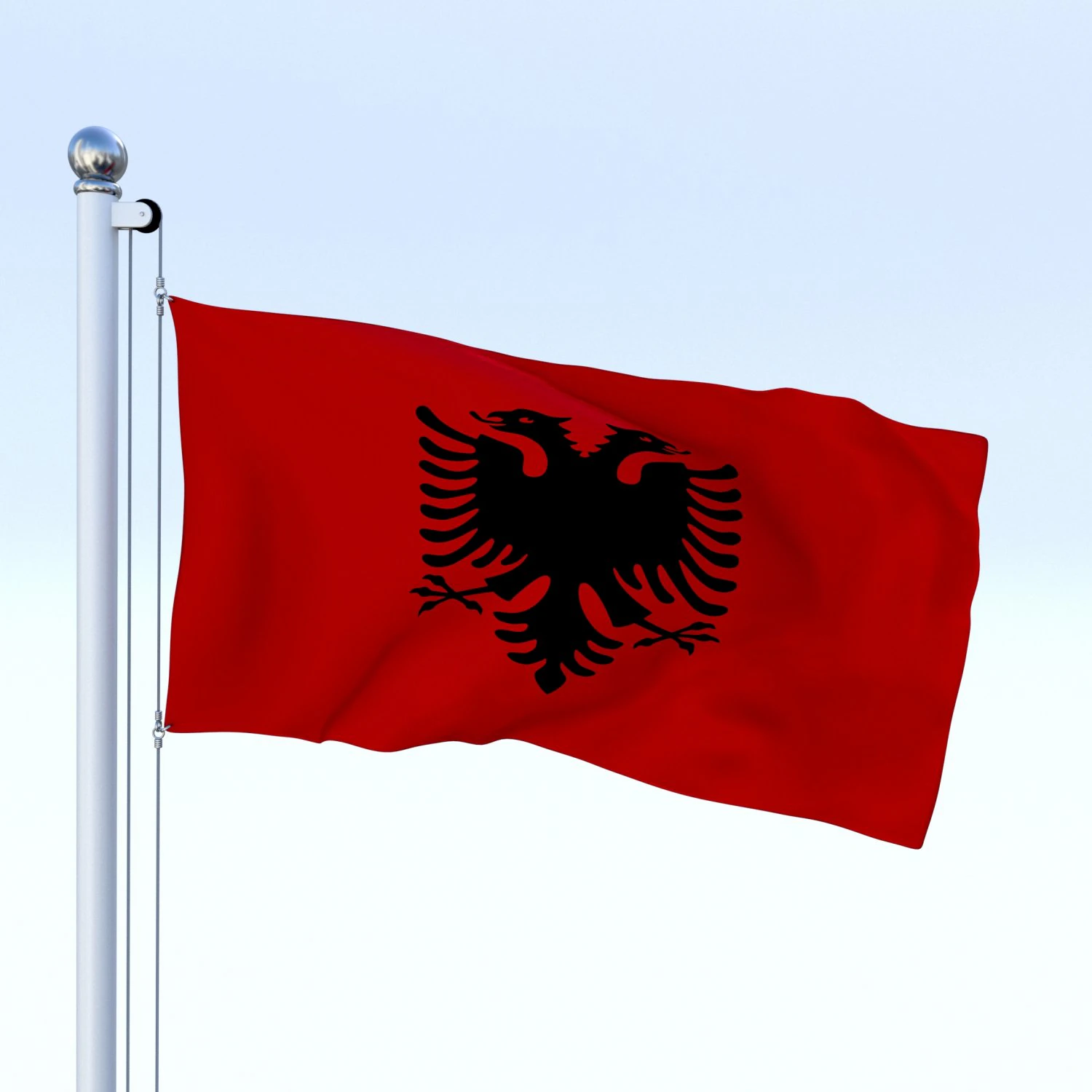animated albania flag 3D Model .c4d .max .obj .3ds .fbx .stl .blend