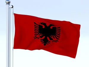 animated albania flag 3D Model