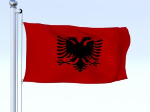 animated albania flag Modelo 3D