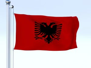 animated albania flag 3D Model