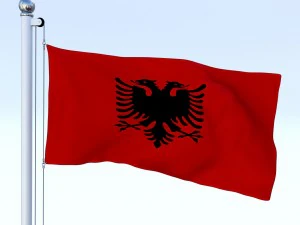 animated albania flag 3D Model
