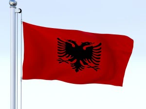animated albania flag 3D Model