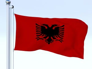 animated albania flag 3D Model