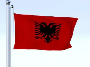animated albania flag 3D Model