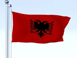 animated albania flag 3D Model