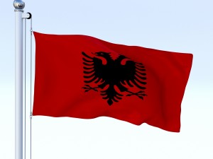 animated albania flag Modelo 3D
