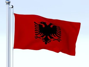 animated albania flag 3D Model