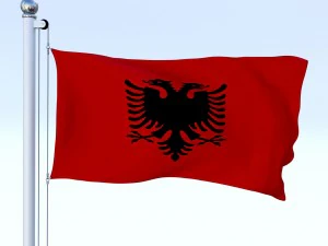 animated albania flag 3D Model