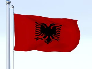 animated albania flag 3D Model