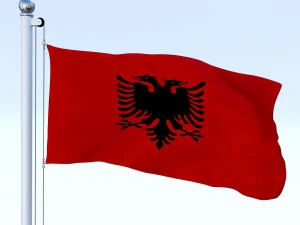 animated albania flag 3D Model