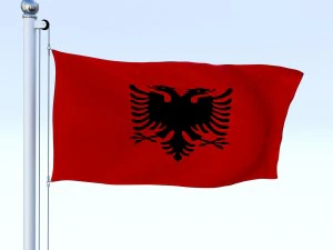 animated albania flag 3D Model