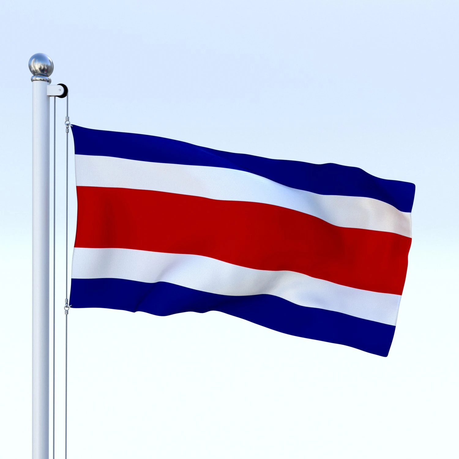 animated costa rica flag 3D Model .c4d .max .obj .3ds .fbx .stl .blend