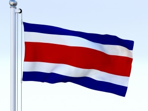 animated costa rica flag 3D Model