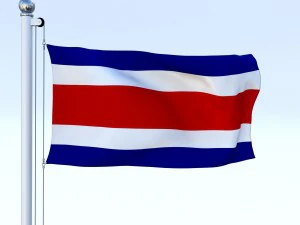 animated costa rica flag 3D Model
