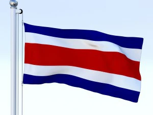 animated costa rica flag 3D Model