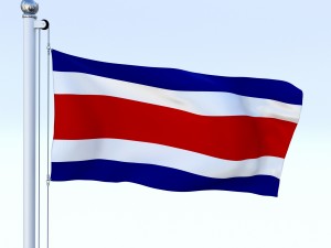 animated costa rica flag Modelo 3D
