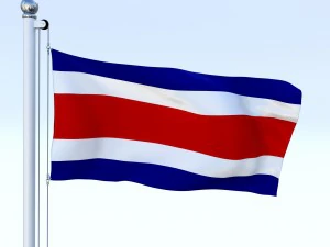 animated costa rica flag 3D Model