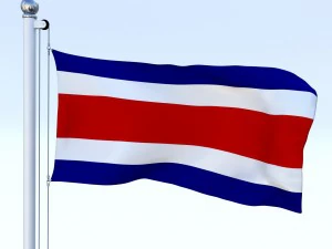 animated costa rica flag 3D Model