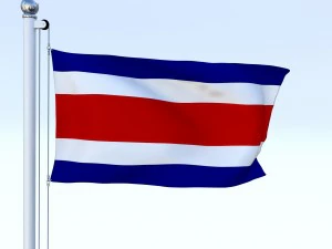 animated costa rica flag 3D Model
