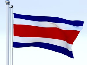 animated costa rica flag 3D Model