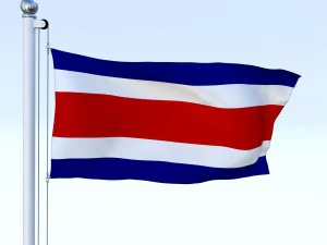 animated costa rica flag 3D Model