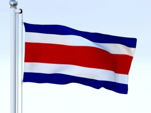 animated costa rica flag 3D Model