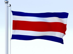 animated costa rica flag Modelo 3D