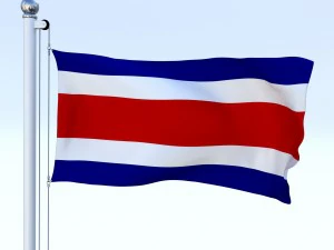 animated costa rica flag 3D Model