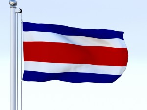 animated costa rica flag Modelo 3D
