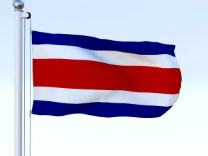 animated costa rica flag 3D Model